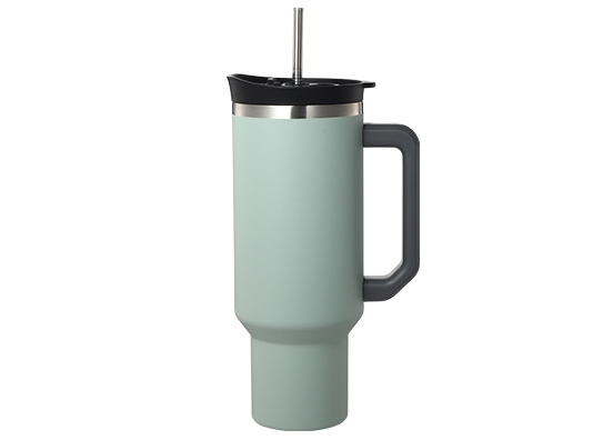 40 oz Tumbler with Handle and Straw 19323B