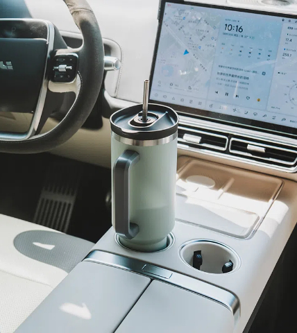 40 oz Tumbler with Handle and Straw 19323B