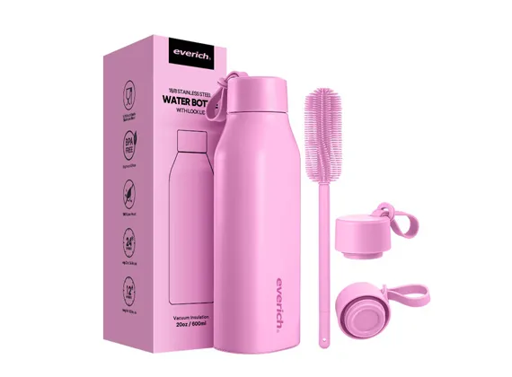 Insulated Bottle with Soft Silicone Handle & Leak-Proof Lid – 01676