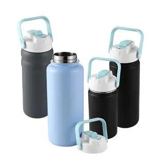 Insulated Bottle with Thumb-Open Locking Straw Lid – 01634A