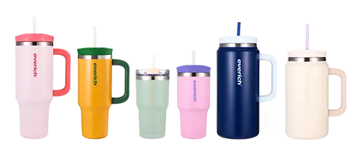 40 oz Tumbler with Handle and Straw 19312B